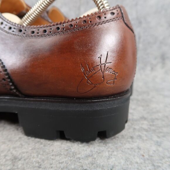 John Fluevog Shoes Mens 8 Oxford Classic Lace Up Brogue Brandenburg Angel Banker - Picture 6 of 16